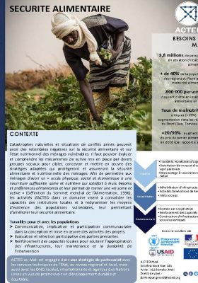 ACTED Mali Sécurité Alimentaire