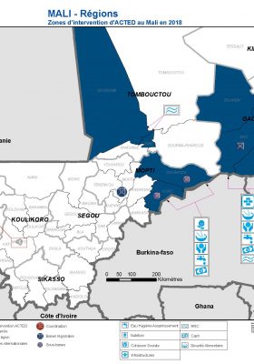 Zones_intervention d'ACTED Mali 2018